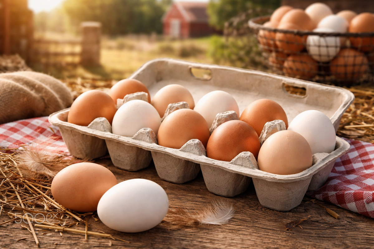Farm Fresh Eggs — carton of pasture-raised eggs